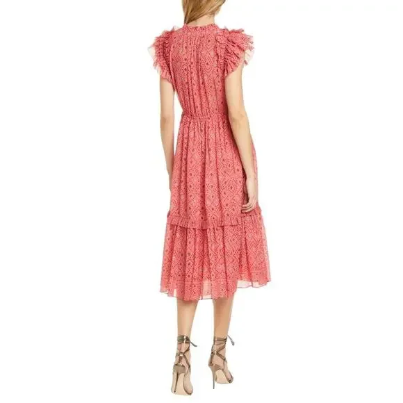 ULLA JOHNSON Linnea Dress in Hibiscus 0 - Picture 3 of 9